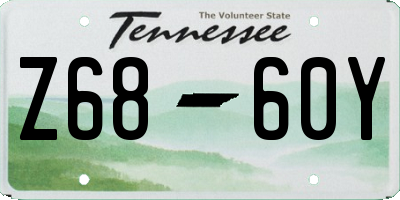 TN license plate Z6860Y