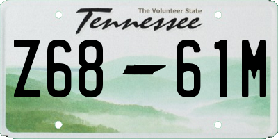 TN license plate Z6861M