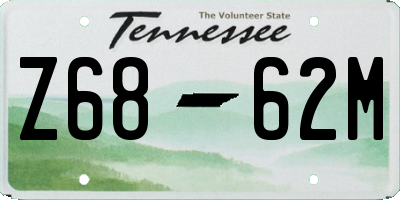 TN license plate Z6862M