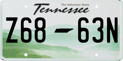 TN license plate Z6863N