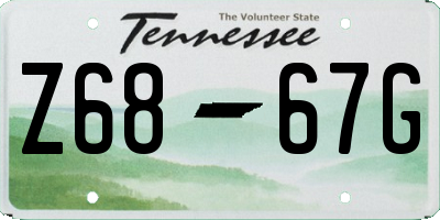 TN license plate Z6867G