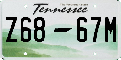 TN license plate Z6867M