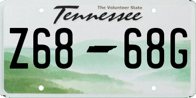 TN license plate Z6868G