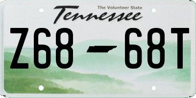 TN license plate Z6868T
