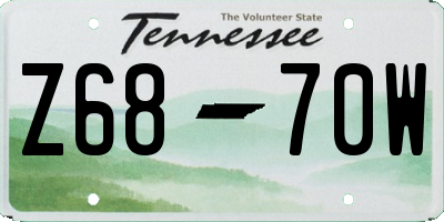TN license plate Z6870W