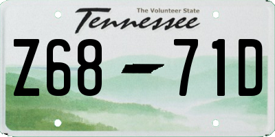 TN license plate Z6871D