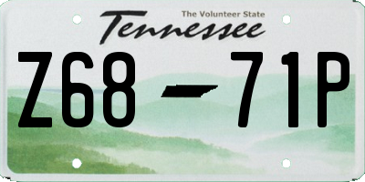 TN license plate Z6871P