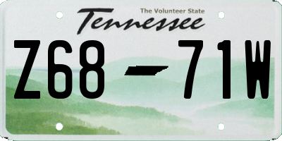 TN license plate Z6871W