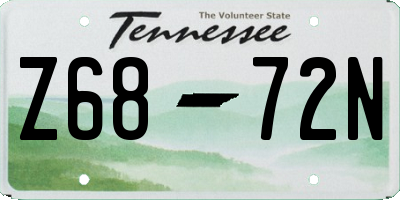 TN license plate Z6872N