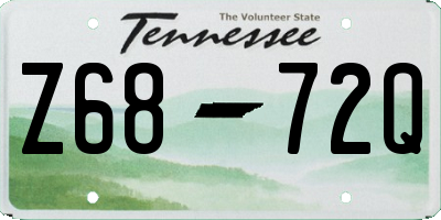 TN license plate Z6872Q