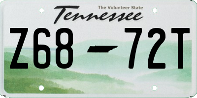 TN license plate Z6872T