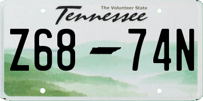 TN license plate Z6874N