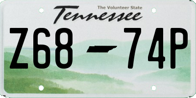 TN license plate Z6874P