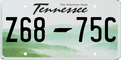 TN license plate Z6875C