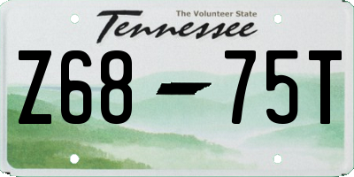TN license plate Z6875T