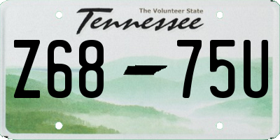 TN license plate Z6875U