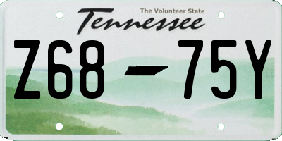 TN license plate Z6875Y