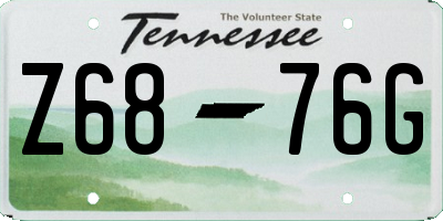 TN license plate Z6876G