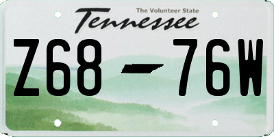 TN license plate Z6876W
