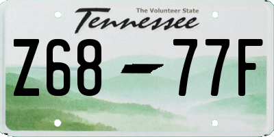 TN license plate Z6877F