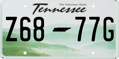 TN license plate Z6877G