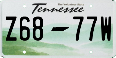 TN license plate Z6877W