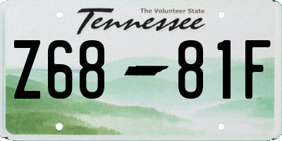 TN license plate Z6881F