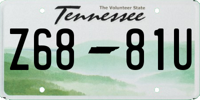 TN license plate Z6881U