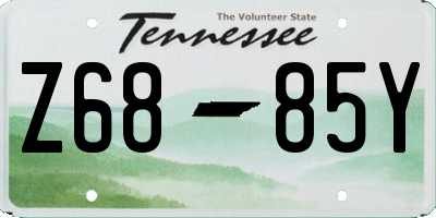 TN license plate Z6885Y