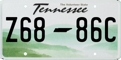 TN license plate Z6886C