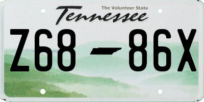 TN license plate Z6886X