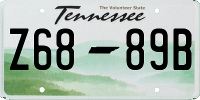 TN license plate Z6889B