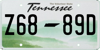 TN license plate Z6889D