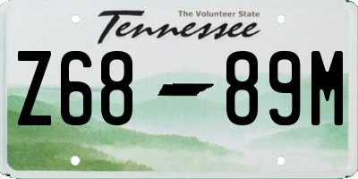 TN license plate Z6889M
