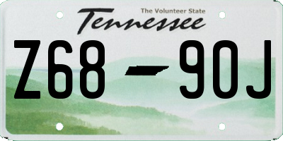 TN license plate Z6890J