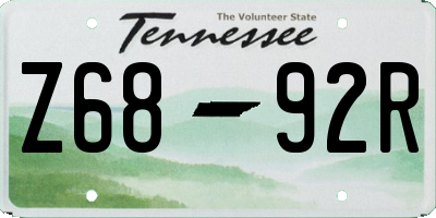TN license plate Z6892R