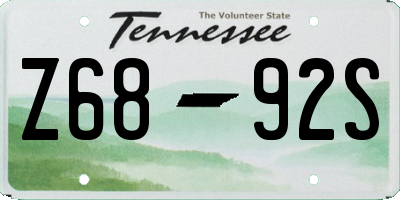 TN license plate Z6892S