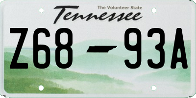 TN license plate Z6893A