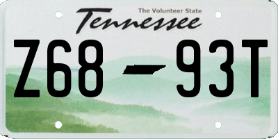 TN license plate Z6893T