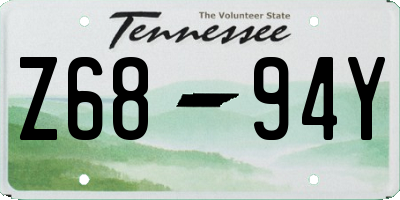 TN license plate Z6894Y