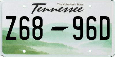 TN license plate Z6896D