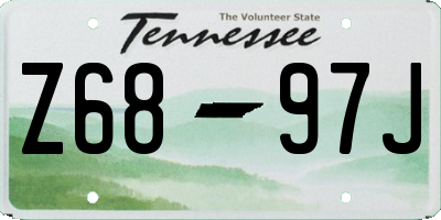 TN license plate Z6897J