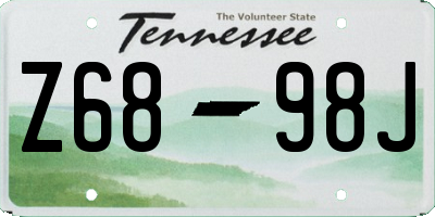 TN license plate Z6898J