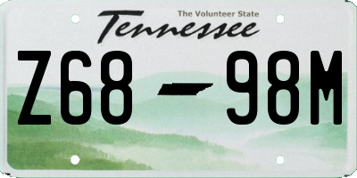 TN license plate Z6898M