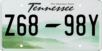 TN license plate Z6898Y