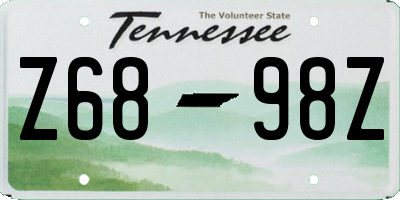 TN license plate Z6898Z