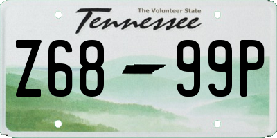 TN license plate Z6899P