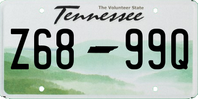 TN license plate Z6899Q