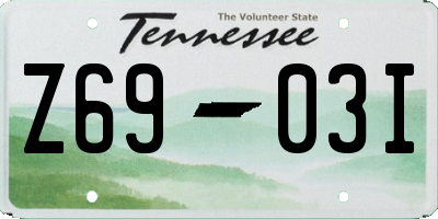 TN license plate Z6903I
