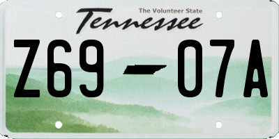 TN license plate Z6907A